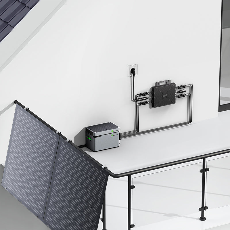 Balkon-energiecentrale 800W flexibele zonnenset met 4 x 200 W zonnepanelen, omvormer 800W, 1600W Smart Hub en 1024WH Power Box