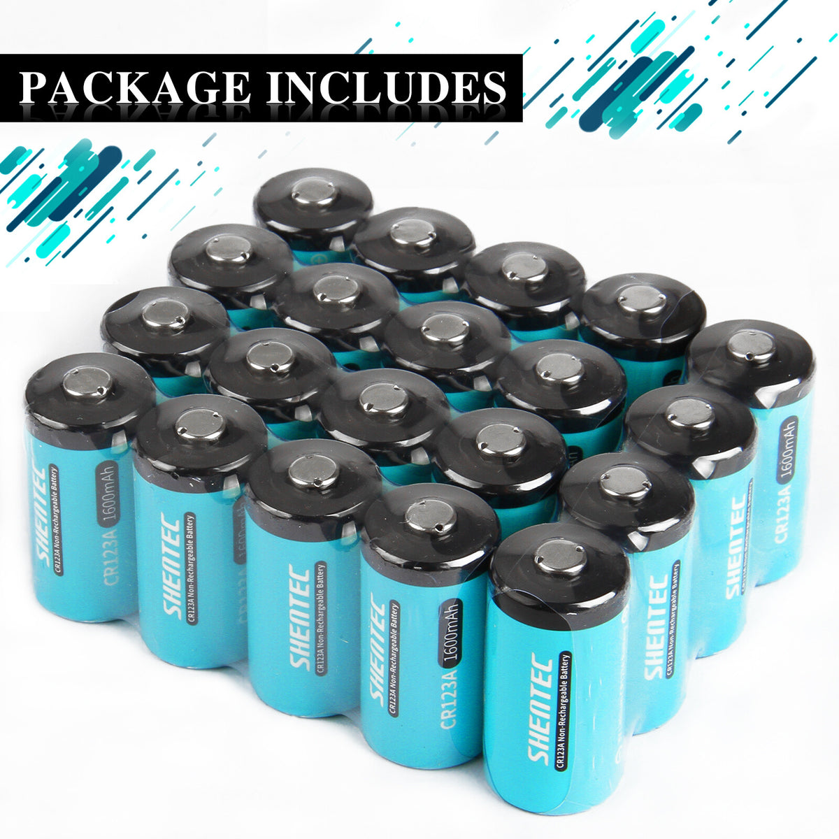 SHENTEC 20x 3V 1600mAh 123 CR123 CR123A lithiumbatterij voor DL123A-fotocamera