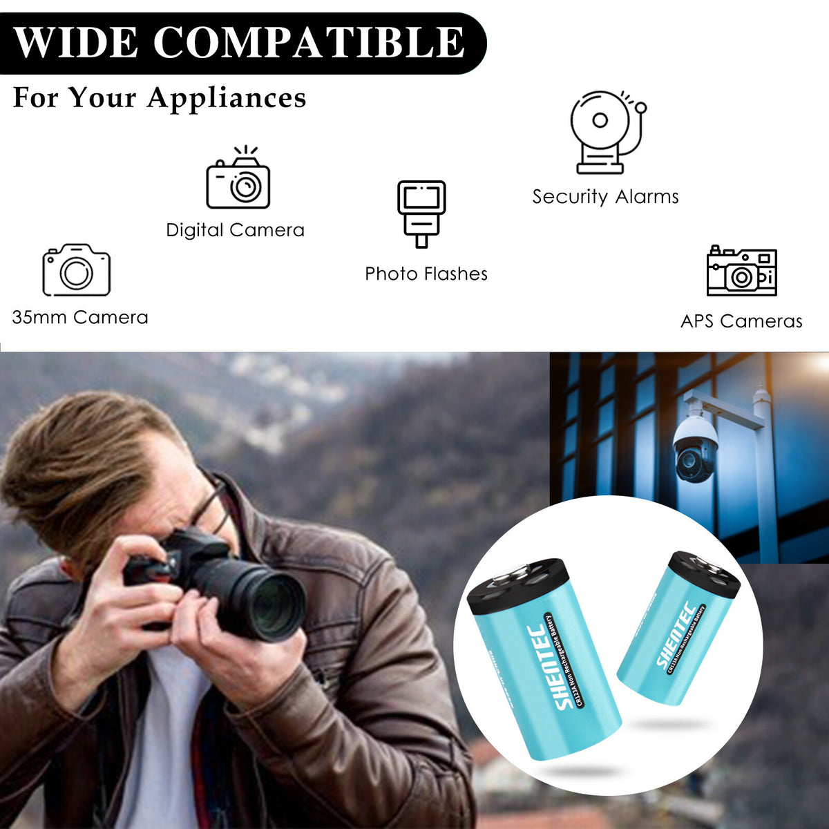 SHENTEC 20x 3V 1600mAh 123 CR123 CR123A lithiumbatterij voor DL123A-fotocamera