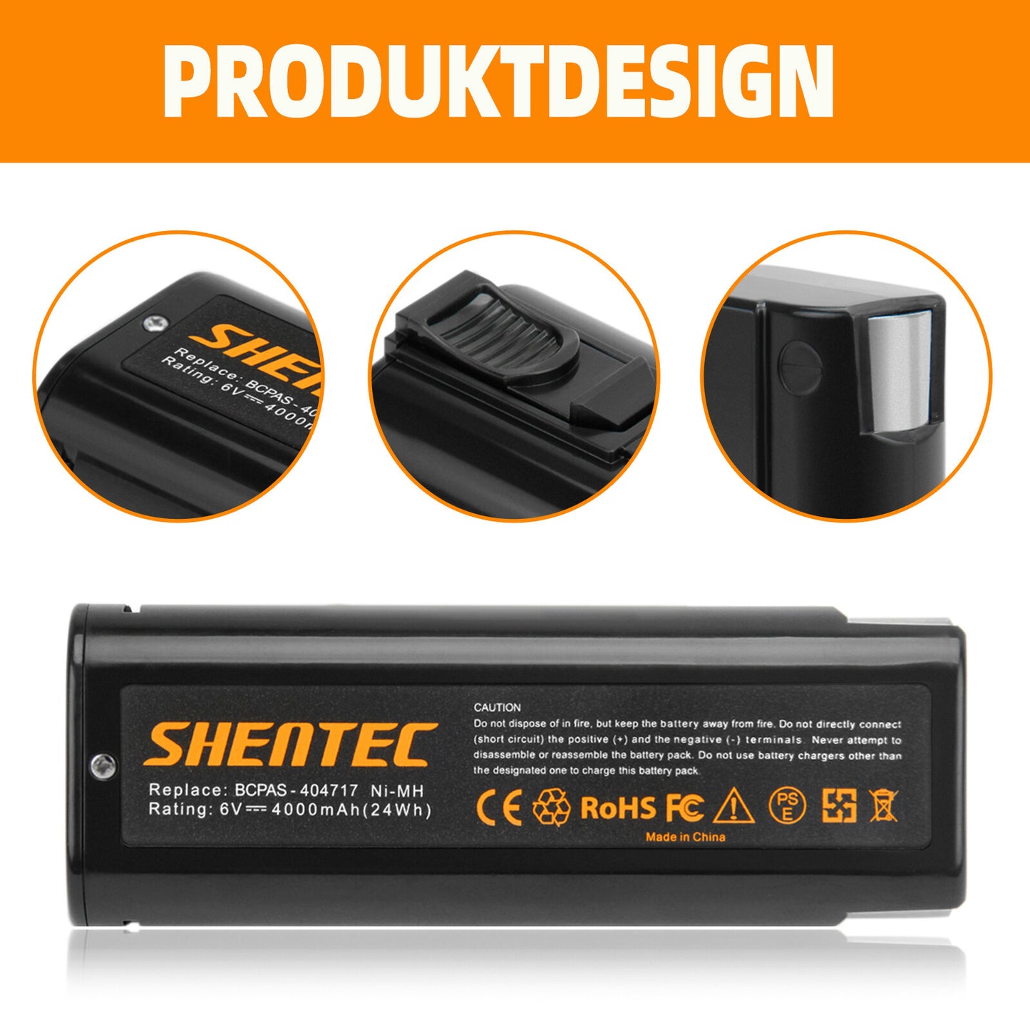 SHENTEC 4AH 6V Ni-MH BATTERIJ VOOR PASLODE 404717 900400 902200 IM50 IM65 IM250