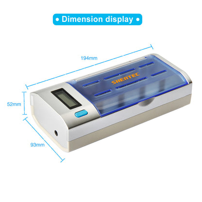 SHENTEC LCD Universele Batterijlader Voor AA AAA C D 9V Ni-MH Ni-Cd Oplaadbare Batterijen