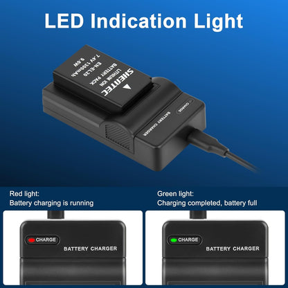 SHENTEC EN-EL20 EN-EL20a Battery USB LCD Charger for Nikon Coolpix