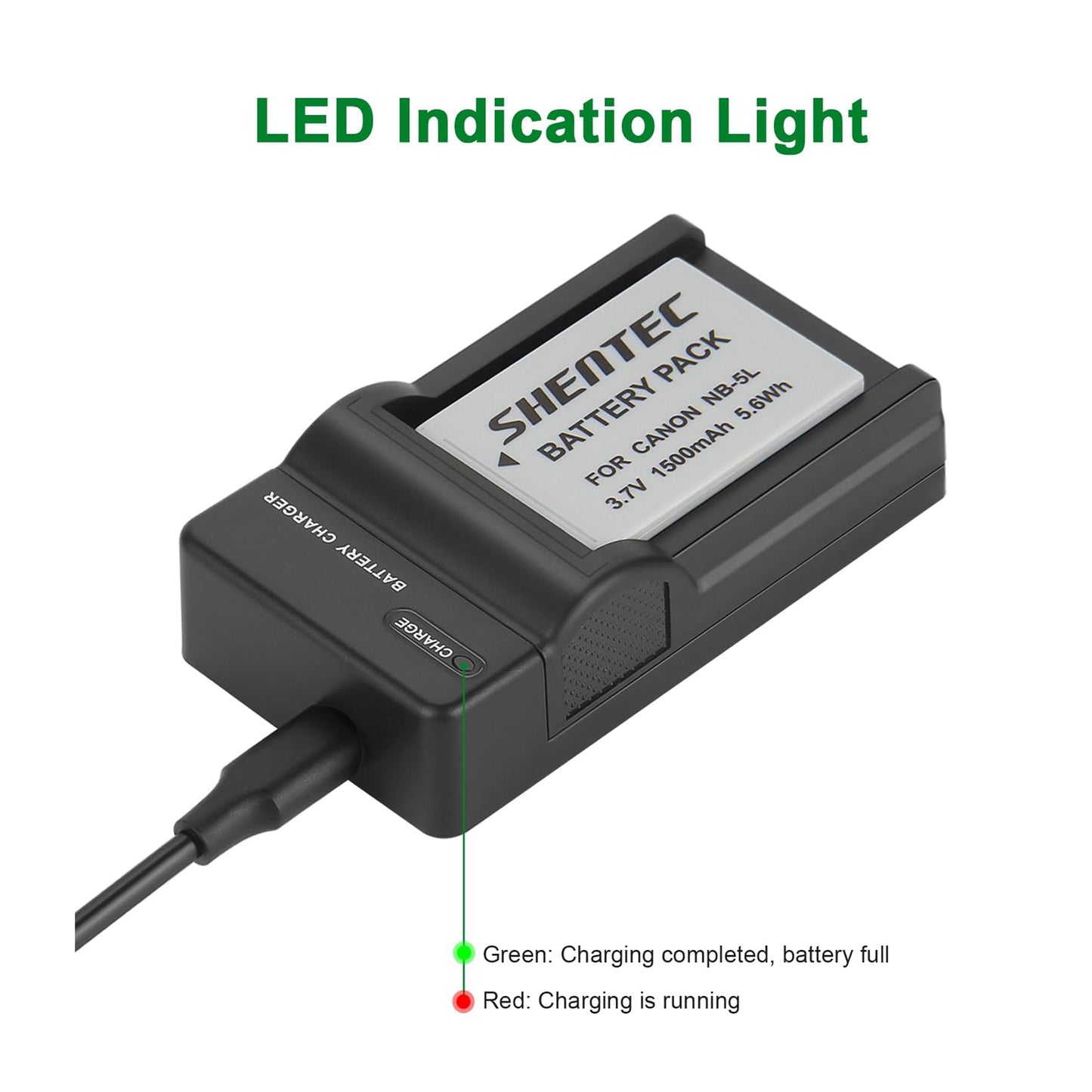 SHENTEC Li-ion Battery Charger for Canon PowerShot Digital IXUS