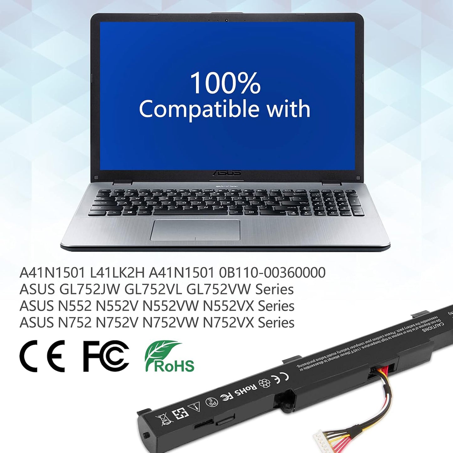 SHENTEC 2200mAh Laptop battery A41N1501 Battery for ASUS