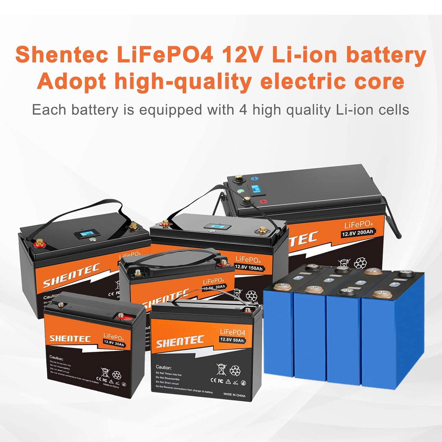 SHENTEC LiFePO4 Battery 12 V 100 Ah Lithium Deep Cycle Battery