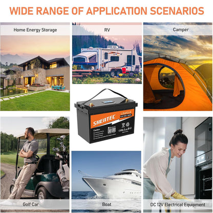 SHENTEC LiFePO4 150Ah Bluetooth Lithium Battery Built-in 150A BMS