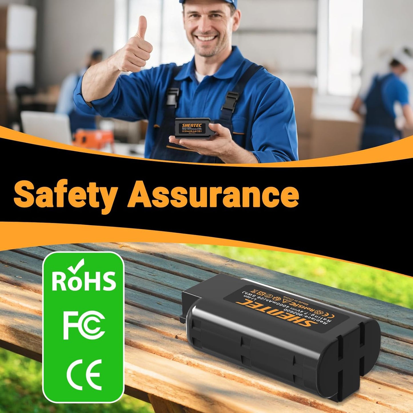 SHENTEC 2 Pack 7.4V 4.0Ah Battery Compatible with Paslode