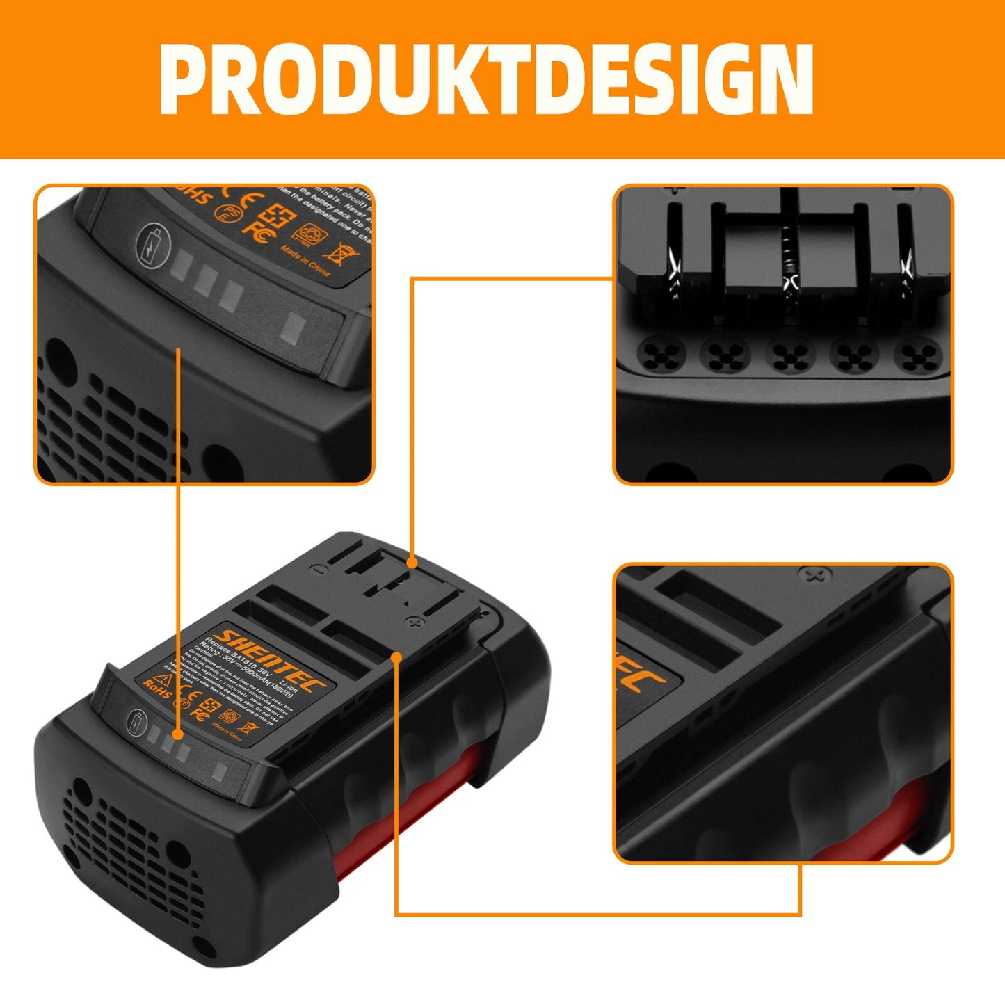 SHENTEC 5.0AH 36V Li-ion-accu voor Bosch BAT810 BAT818 BAT840 GSR GSB