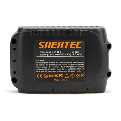 SHENTEC 2X 18V 6Ah Li-ion vervangende accu voor Makita BL1830 BL1840 BL1850 BL1860 194230-4 194205-3