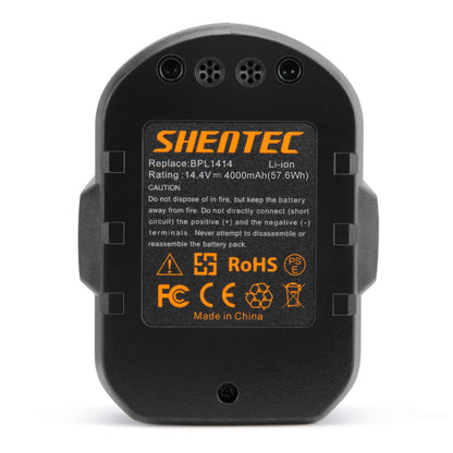 SHENTEC 4Ah 14.4V Li-ion Vervangende Accu Voor RYOBI BPL1414 LLCD14021 LCDI14022 LCD1402 130224052