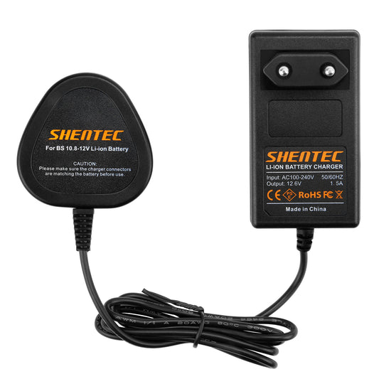 SHENTEC 10,8V/12V Li-ion acculader voor Bosch BAT411 BAT412 BAT413 2607336864 2607336013