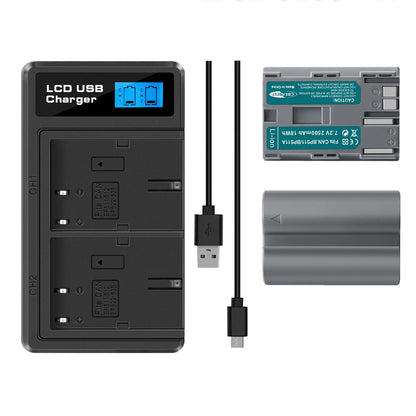 2x BP-511 Accu & LCD Duallader Voor Canon EOS 40D 50D BP-511A 300D 20D 30D