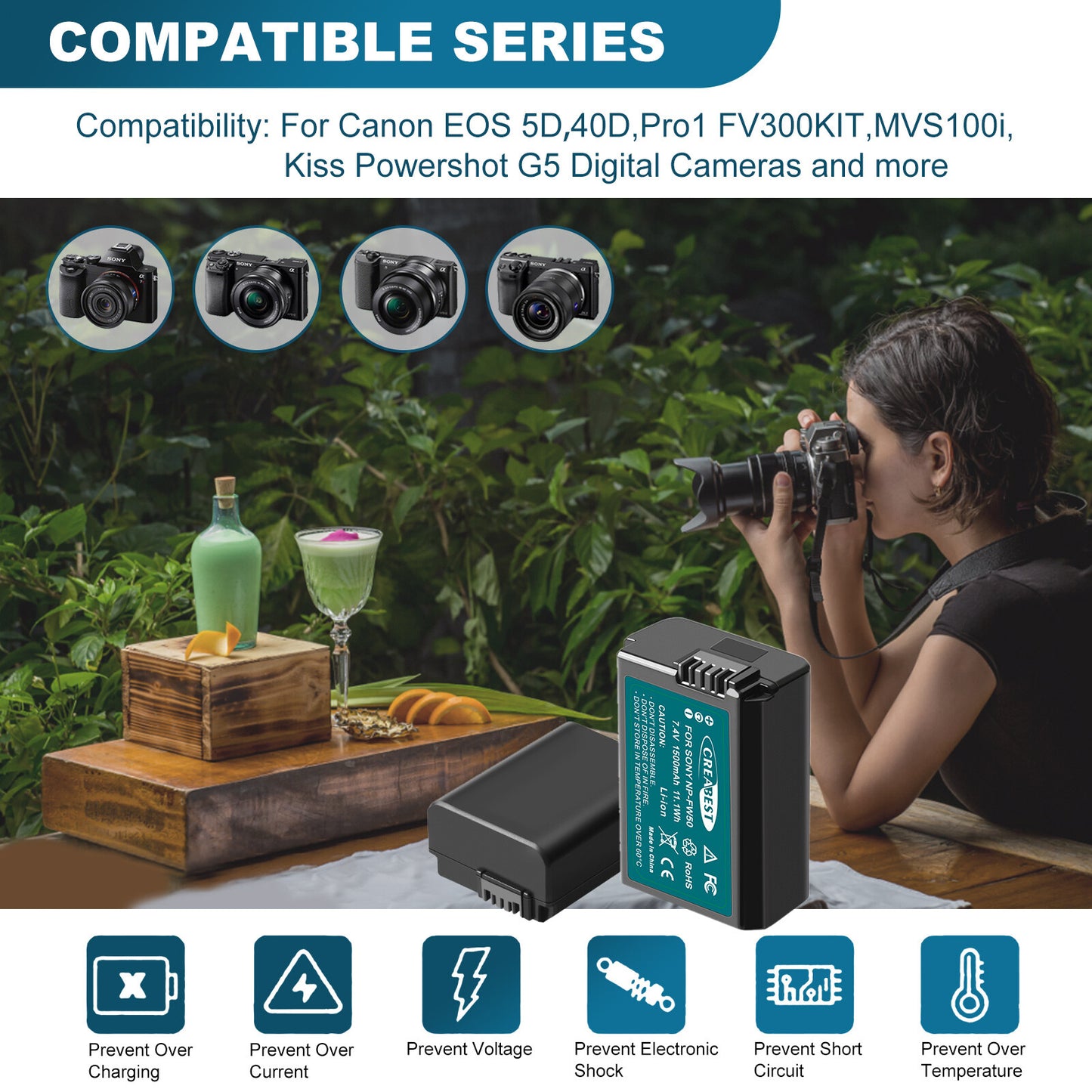 2x BP-511 Accu & LCD Duallader Voor Canon EOS 40D 50D BP-511A 300D 20D 30D