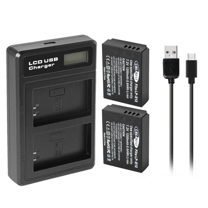 2x LP-E12 accu + oplader voor Canon EOS M, M10, M50 en PowerShot SX70