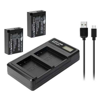 2x LP-E17 Batterij+Lader voor Canon M3 200D 250D 750D 850D 800D X8i X9 77D M6 M5