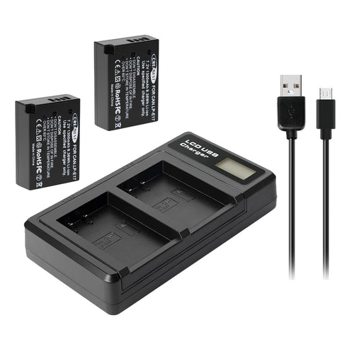 2x LP-E17 Batterij+Lader voor Canon M3 200D 250D 750D 850D 800D X8i X9 77D M6 M5