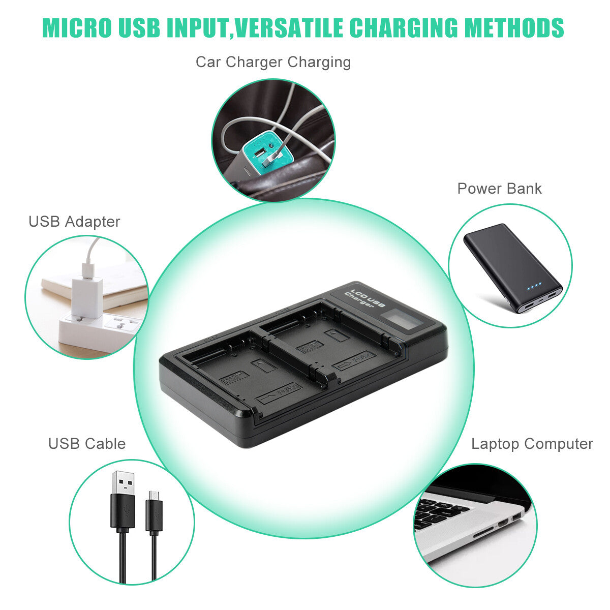 SHENTEC 2x LP-E8 Accu + Dubbele Oplader voor Canon EOS 550D 600D 650D 700D Kiss T2i X4 X5