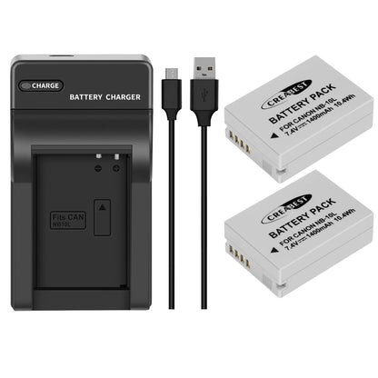 2x NB-10L Batterij+Lader Voor Canon PowerShot G15 G16 G1X SX50HS SX60HS SX40HS