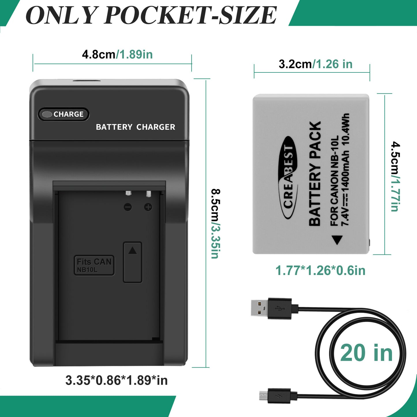 2x NB-10L Batterij+Lader Voor Canon PowerShot G15 G16 G1X SX50HS SX60HS SX40HS