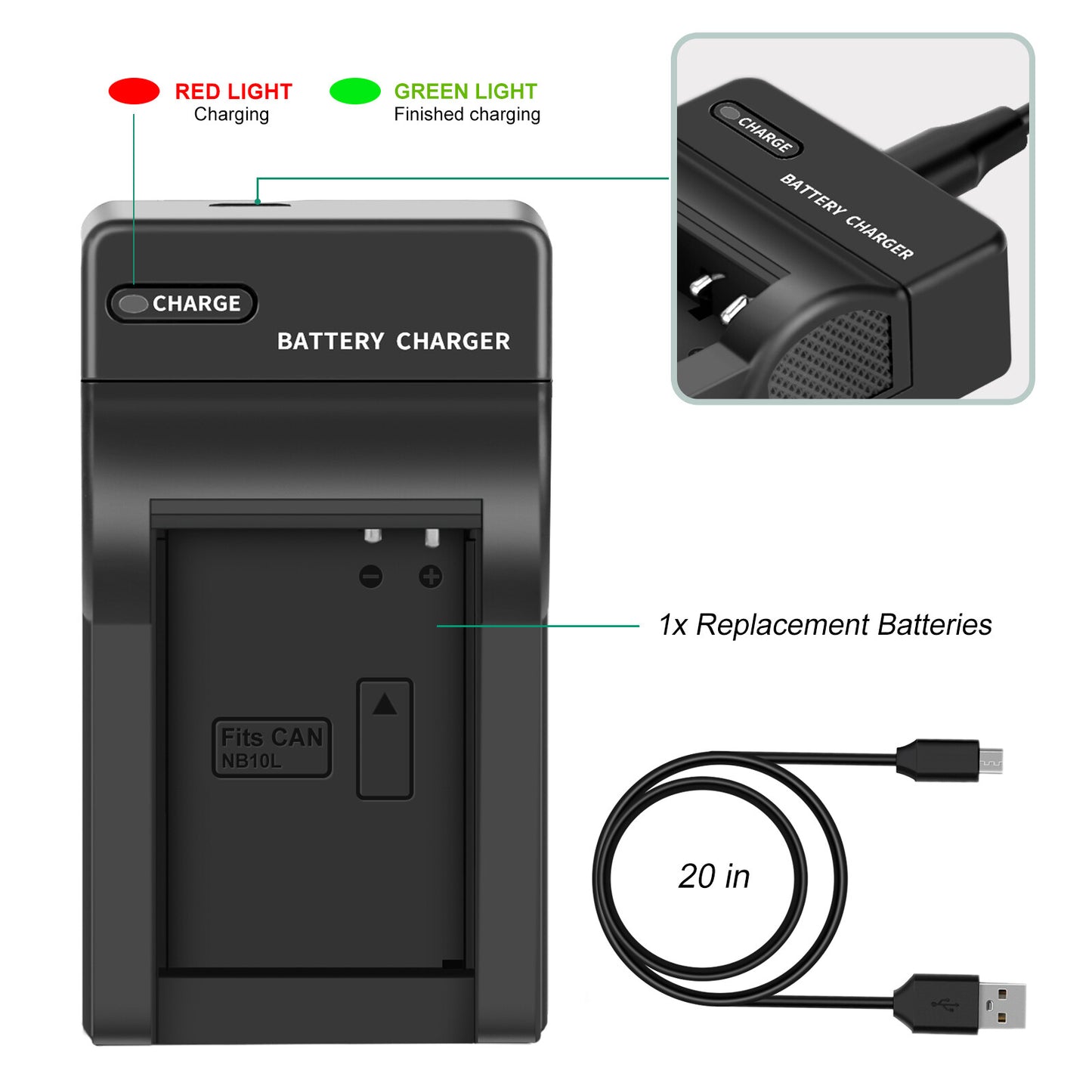 2x NB-10L Batterij+Lader Voor Canon PowerShot G15 G16 G1X SX50HS SX60HS SX40HS