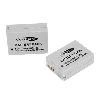 2x NB-10L Batterij+Lader Voor Canon PowerShot G15 G16 G1X SX50HS SX60HS SX40HS