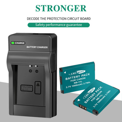2x NB-11L/11LH Accu+Lader Voor Canon SX410 SX420 SX430 IS IXUS 180 185 190