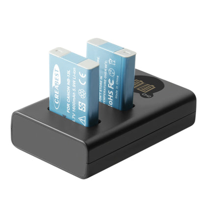 2x NB-13L accu + LCD-lader voor Canon PowerShot SX620 HS G5X G7X Mark III II