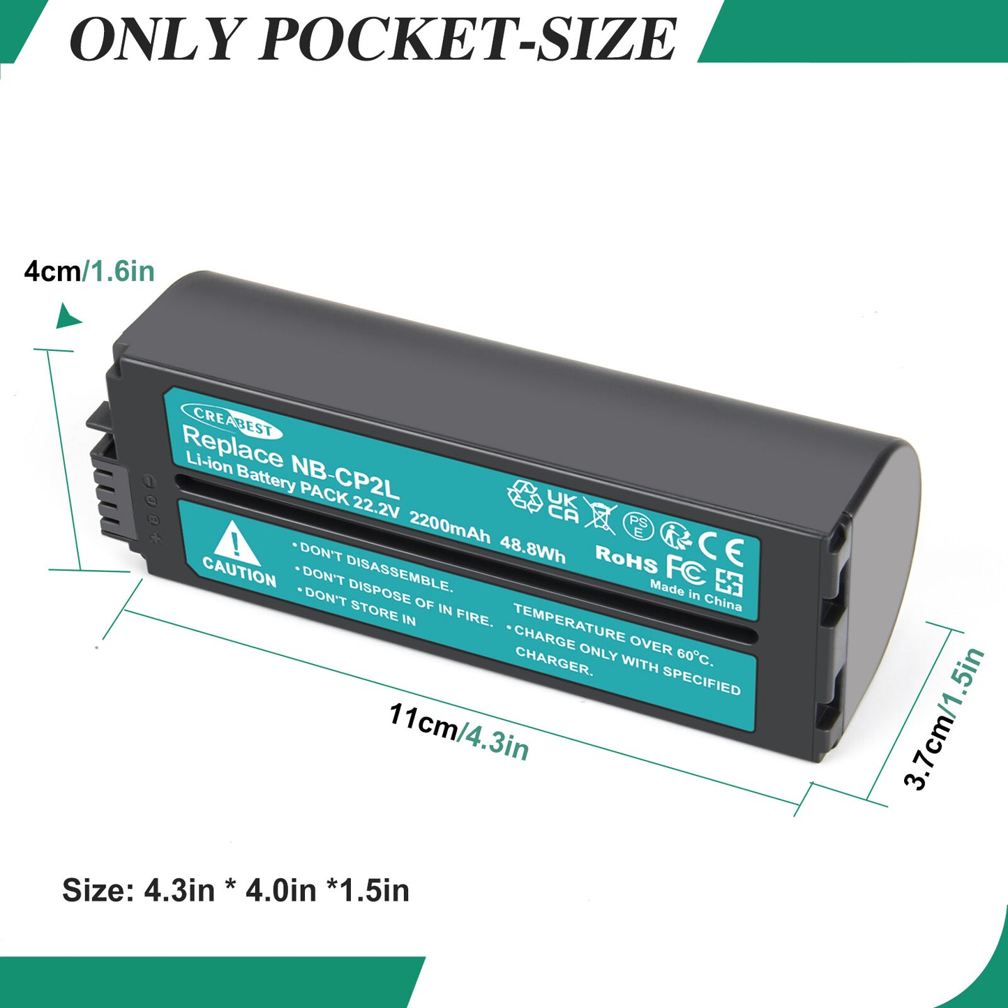 22.2V NB-CP1L Batterij Voor Canon Selphy CP1200 CP1300 CP1500 CP-910 NB-CP2L CP2LH