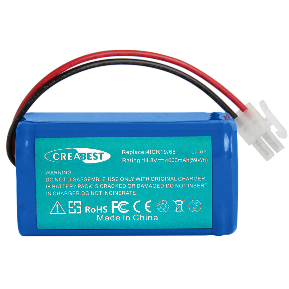SHENTEC 14.8V 4Ah Li-ion Batterij Voor Ecovacs Deebot CR130 CEN 540 4ICR19/65 Dibea V870