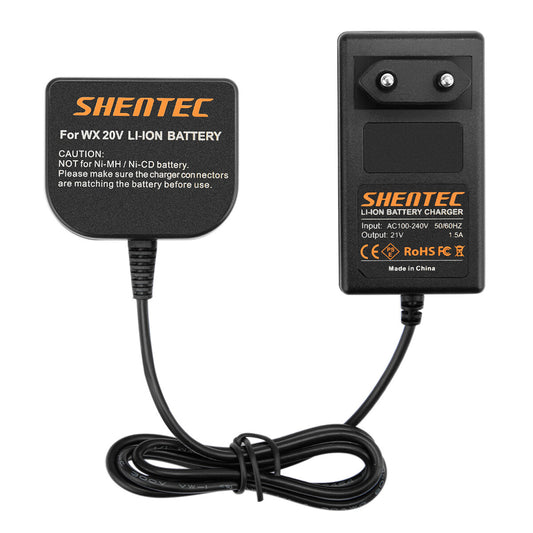 SHENTEC Li-ion-batterijlader voor Worx 20V WX678 WG259 WX390.1 WX393.3 WG549E.9 WA3551.1