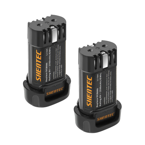 SHENTEC 2-pack 2000mAh 8-Volt vervangende accu compatibel met DEWALT