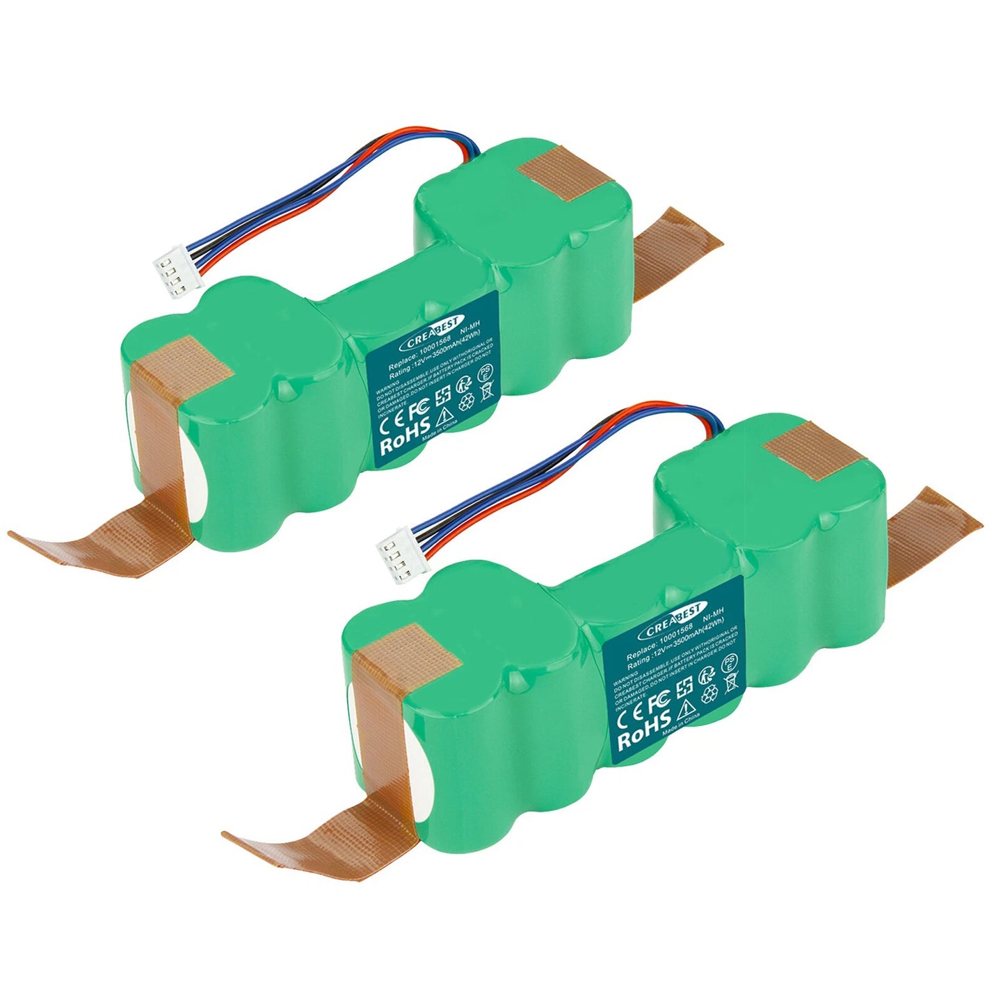 SHENTEC 2X 12V 3500mAh Ni-MH BATTERIJ VOOR DD4G 10001568 DEEBOT OZMO DN55 M89 O601 O610