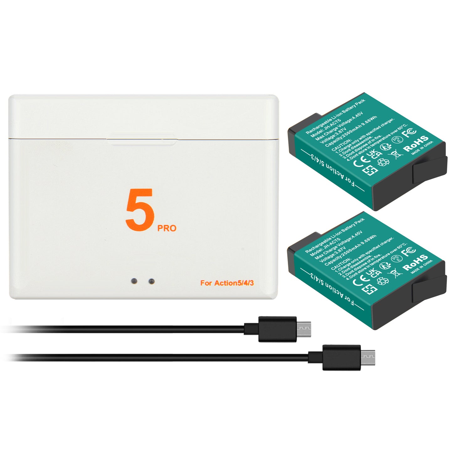 2x Batterij+Lader voor DJI Osmo Action 5 Pro / Action 4 / Action 3