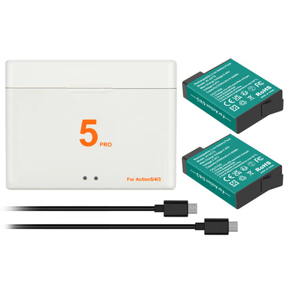 2x Batterij+Lader voor DJI Osmo Action 5 Pro / Action 4 / Action 3