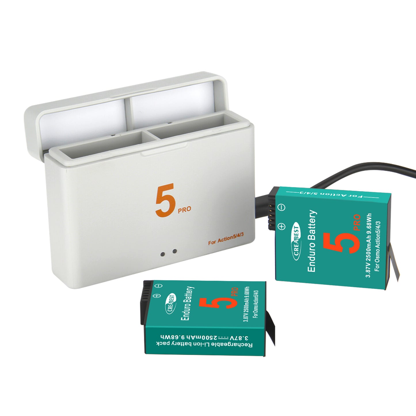 2x Batterij+Lader voor DJI Osmo Action 5 Pro / Action 4 / Action 3