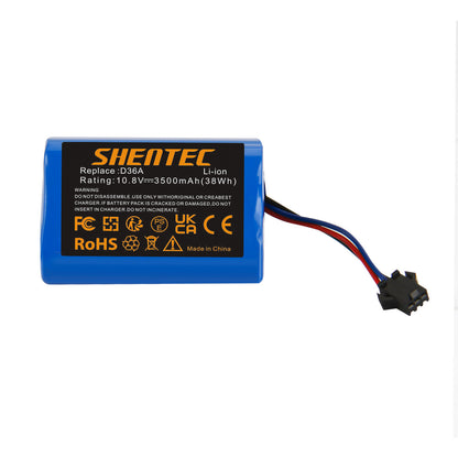 SHENTEC 3.5Ah 10.8V Li-Ion Vervangende Batterij voor Ecovacs DA60 - Darfon ZJ1450 Ecovacs D36A DA60