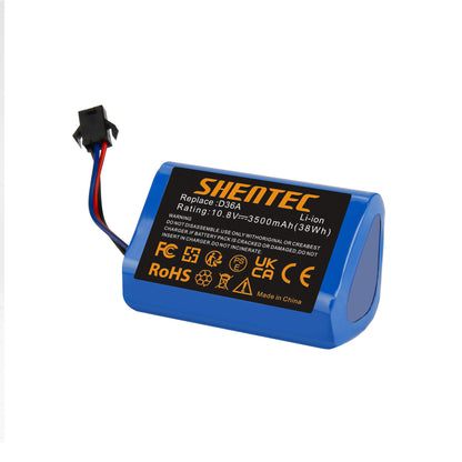 SHENTEC 3.5Ah 10.8V Li-Ion Vervangende Batterij voor Ecovacs DA60 - Darfon ZJ1450 Ecovacs D36A DA60