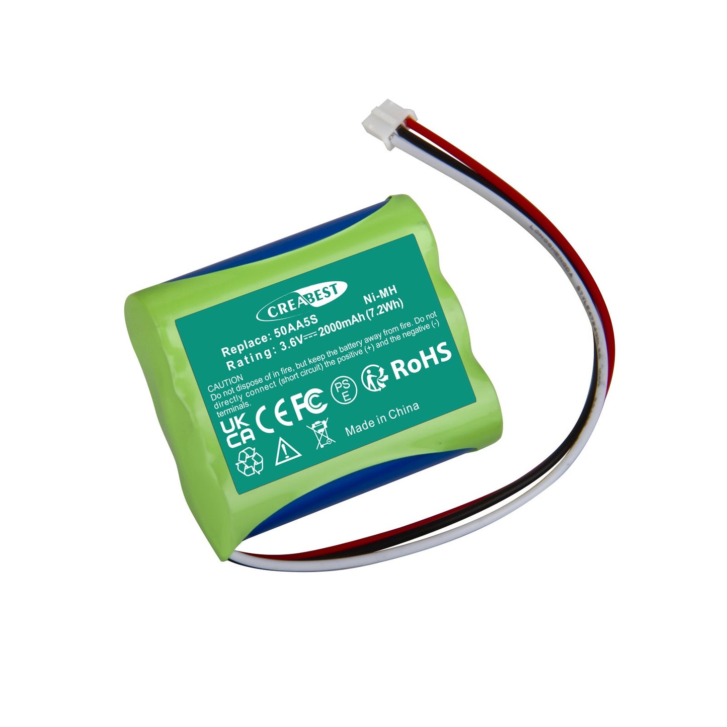 3.6V 2000mAh Ni-MH Vervangingsbatterij voor Tonies Toniebox Musicbox Soundbox 50AA5S