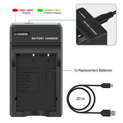 2x NP-95 NP95 3.7V Accu+Lader voor Fujifilm Finepix F30 F31 F31fd X100 X100s