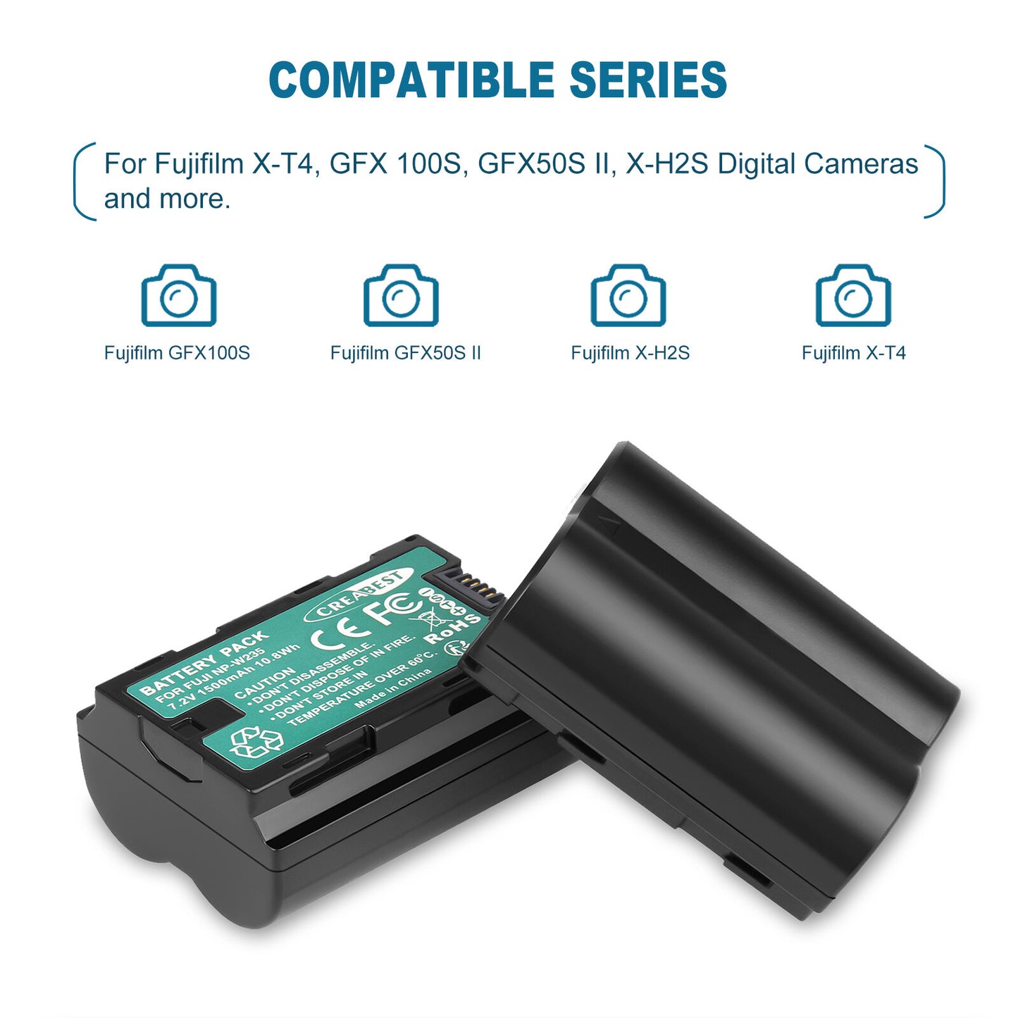 2x NP-W235 Accu+Dubbele Oplader Voor Fujifilm GFX 100S 50S II X-H2S X-T5 XT4 X-T4