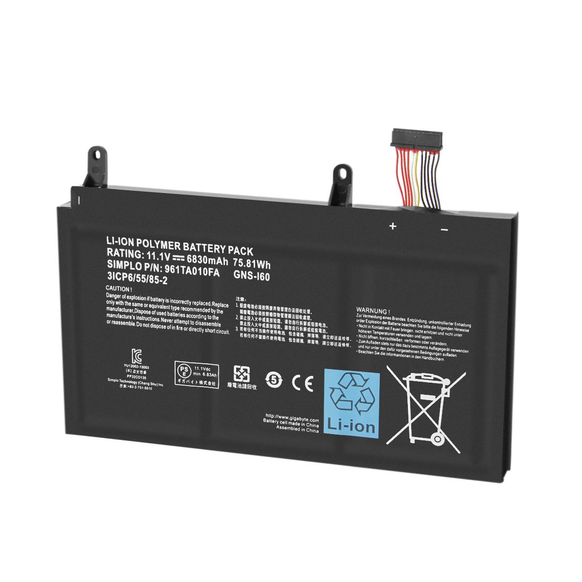 6830mAh 961TA010FA GNS-I60 Battery For Gigabyte P35G v2 P35W v3 P35K v3 P37W v4