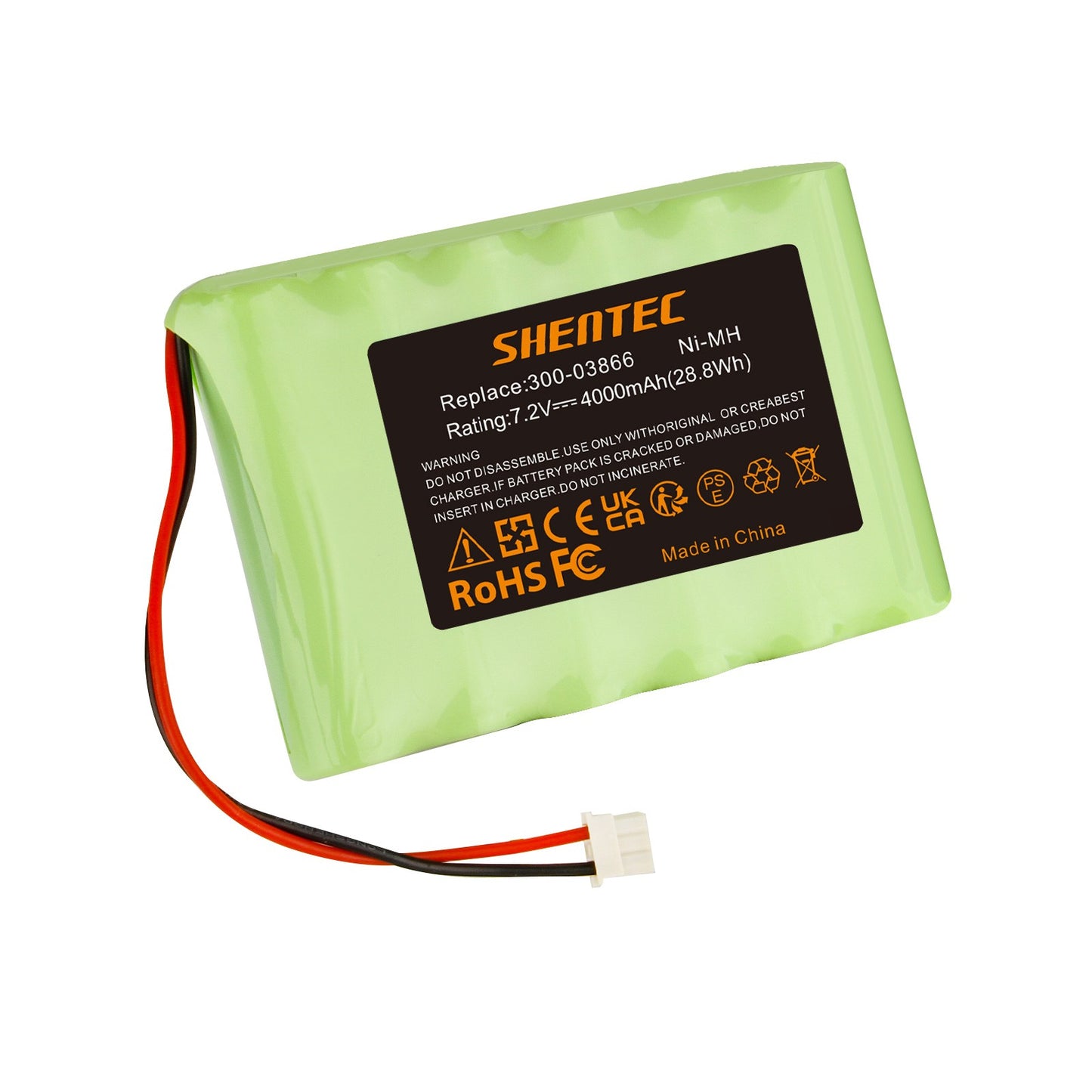 SHENTEC 7.2V 4000mAh Ni-MH-batterij voor Honeywell Lynx 5100/5200/5300 300-03866 LCP500-4B