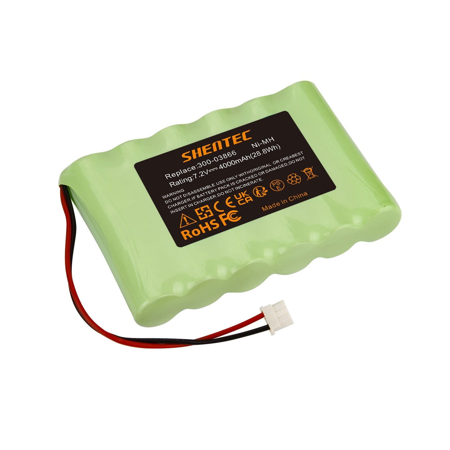 SHENTEC 7.2V 4000mAh Ni-MH-batterij voor Honeywell Lynx 5100/5200/5300 300-03866 LCP500-4B