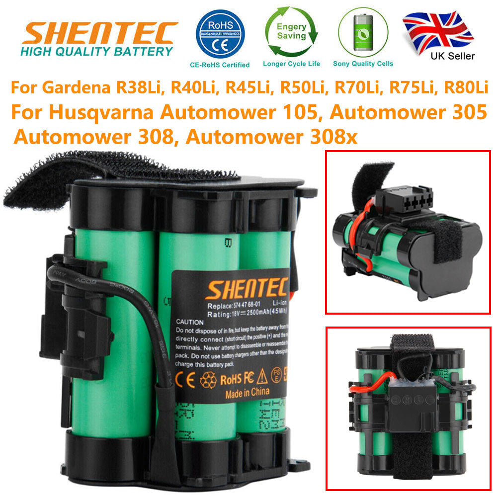 SHENTEC 18V 2500mAh Li-Ion batterij voor Husqvarna Automower 105 en Gardena R38Li R40Li R45Li