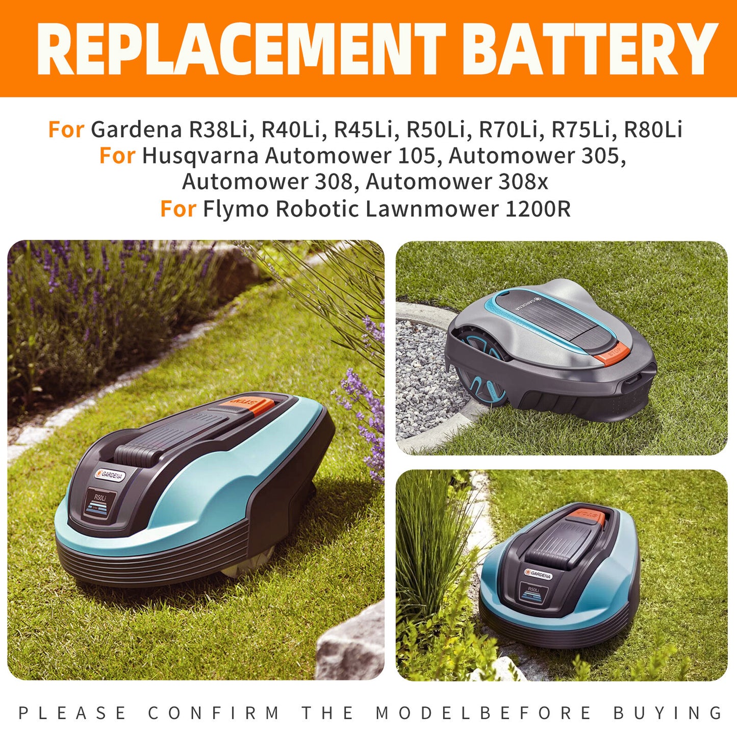 SHENTEC 18V 2500mAh Li-Ion batterij voor Husqvarna Automower 105 en Gardena R38Li R40Li R45Li