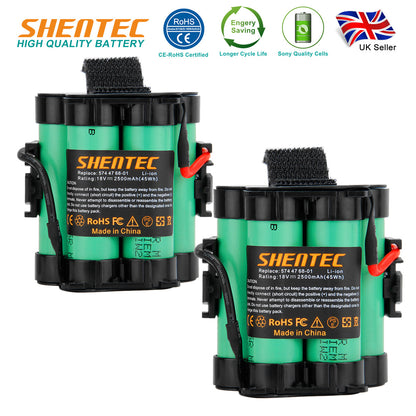 SHENTEC 2X 2.5Ah Li-ion Batterij voor Husqvarna 105 305 308x Gardena R75Li R45Li R70Li