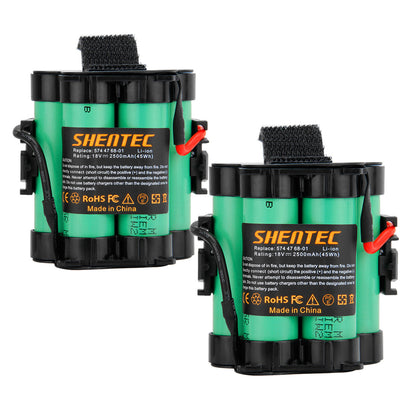 SHENTEC 2X 2.5Ah Li-ion Batterij voor Husqvarna 105 305 308x Gardena R75Li R45Li R70Li
