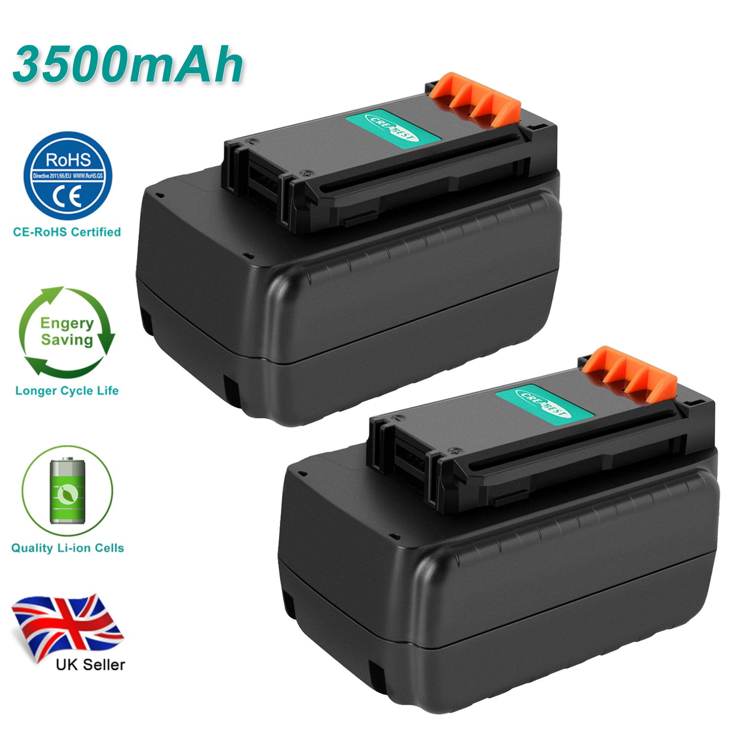 SHENTEC 2X 3.5Ah 36V Li-ion BATTERIJ VOOR BLACK DECKER LBXR36 BL2036 LBX2040 LST420