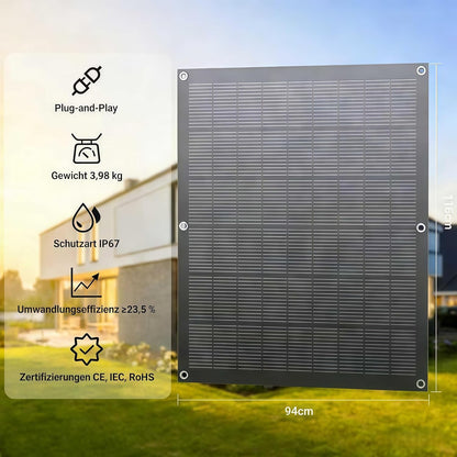 Balcony Power Station 800W flexibele zonnekit met 4 x 200 W flexibele zonnepanelen en omvormer 800 W, plug-and-play met 5 m AC-kabel