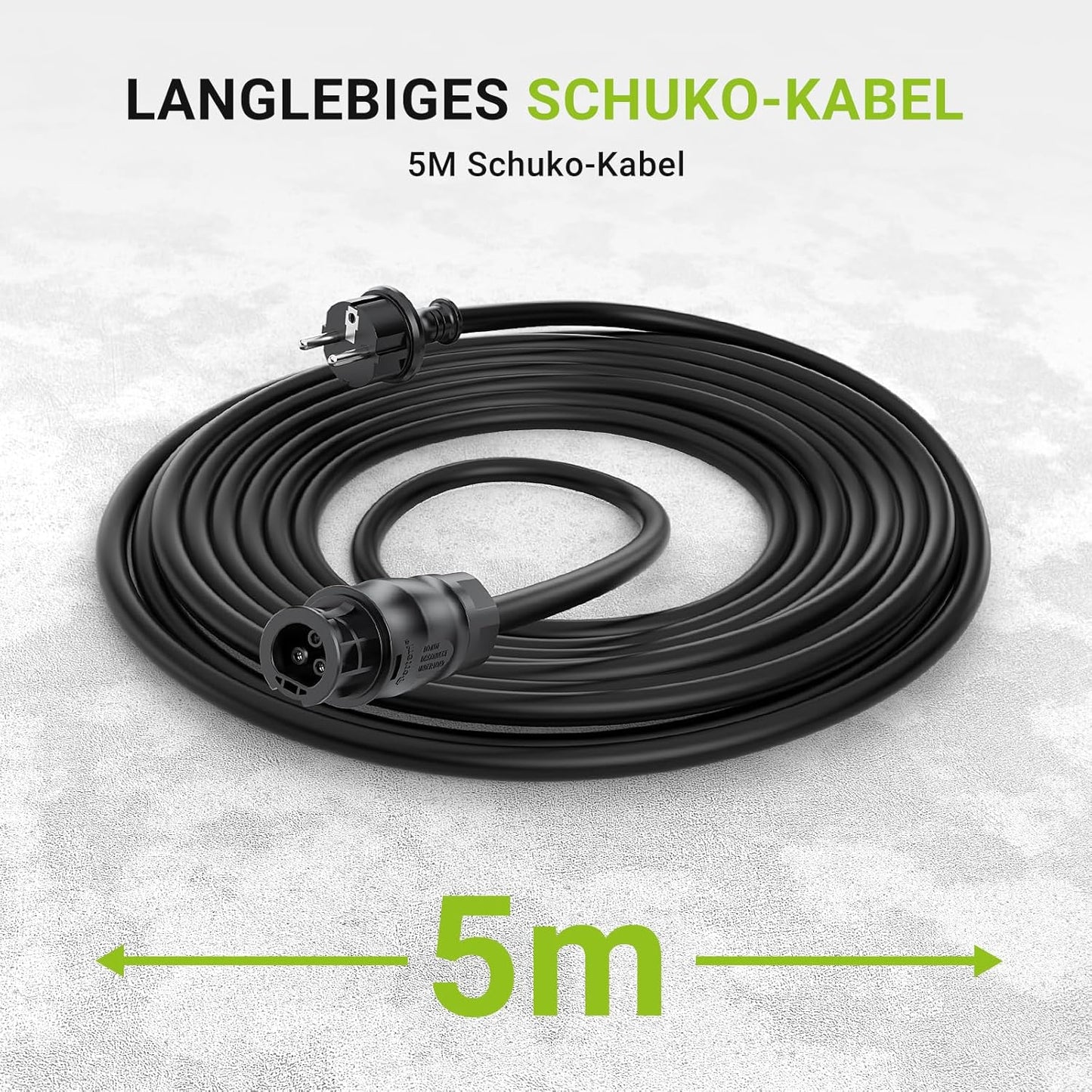 Micro-omvormer 1600W, Balkon-energiecentrale met wifi, Plug & Play, App-bediening, 5 m AC-kabel, PV-omvormer